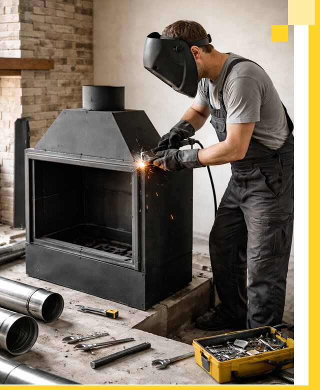 Продажа и установка металлических каминов в Железногорске под ключ