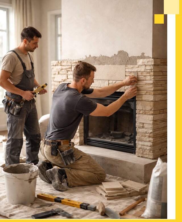 Установка и монтаж каминов для загородного дома в Железногорске