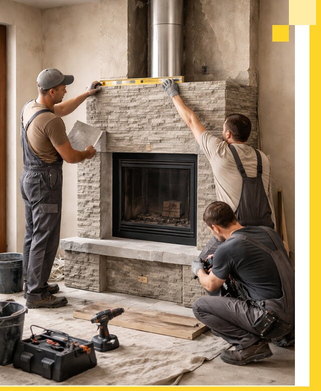 Профессиональный монтаж каминов под ключ в Железногорске для дома