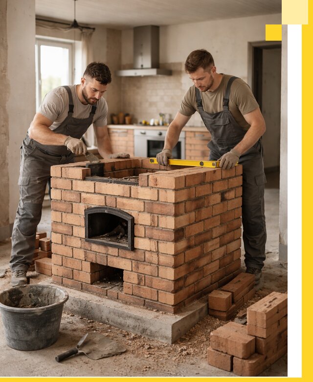 Установка и монтаж печей в частном доме в Железногорске под ключ