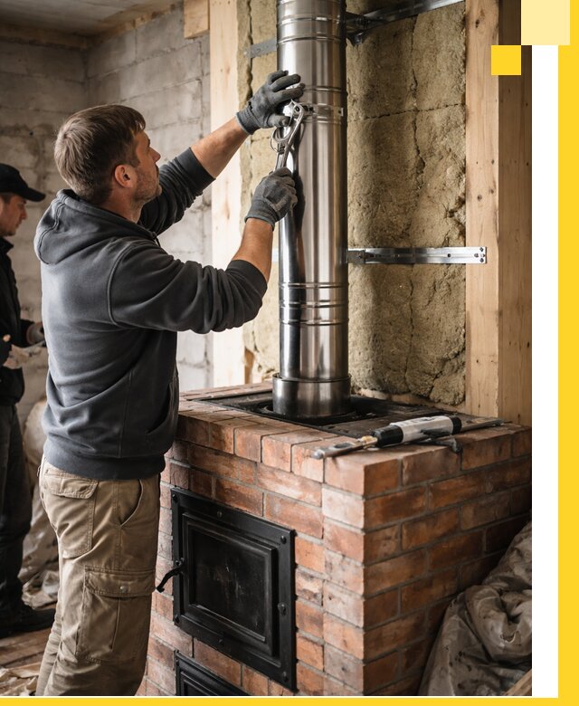 Изготовление и монтаж печей и дымоходов под ключ в Железногорске