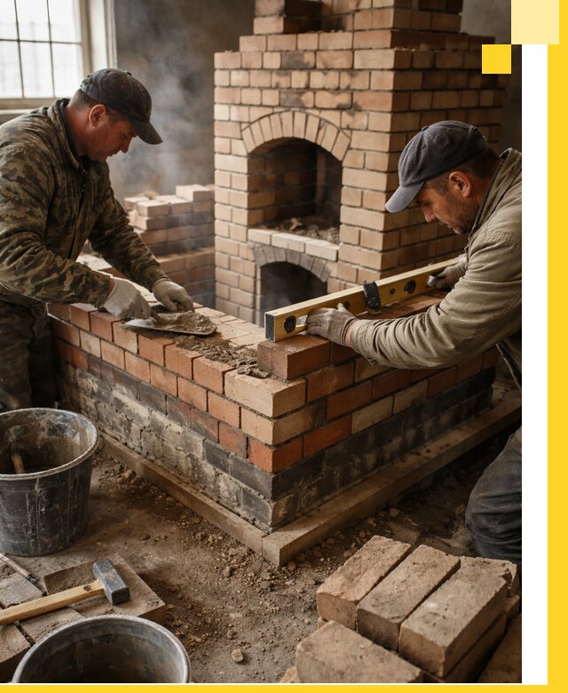 Изготовление и монтаж печей и каминов из кирпича в Железногорске