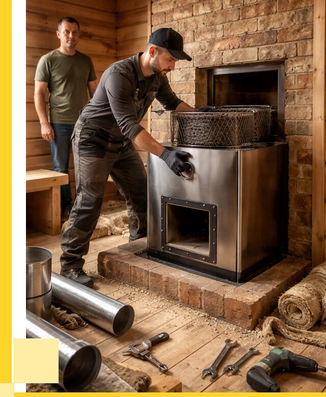 Монтаж банных печей под ключ в Железногорске от 18398 р., ЭриданЖлк