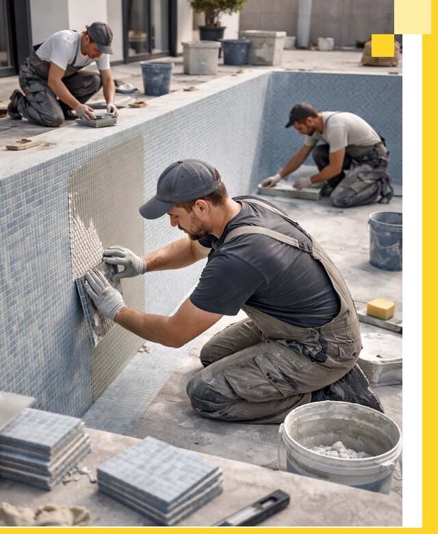 Облицовка бассейнов в Железногорске плитка мозаика гидроизоляция