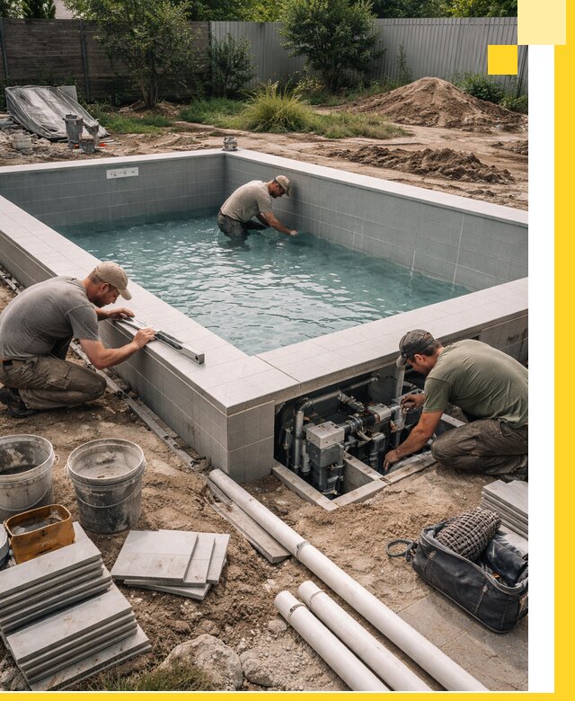 Строительство и монтаж бассейнов для дачи под ключ в Железногорске