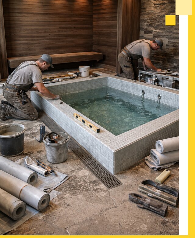 Установка и строительство бассейнов для сауны в Железногорске