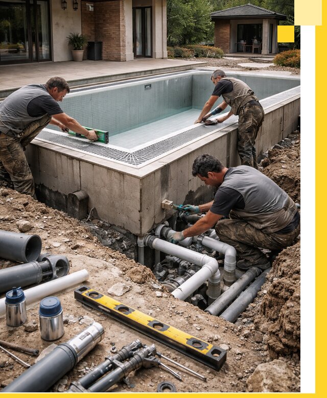 Строительство переливных бассейнов в Железногорске под ключ