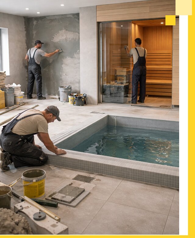 Проектирование и строительство сауны с бассейном в Железногорске