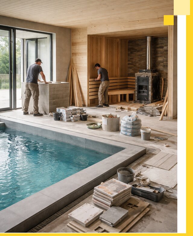 Проектирование и строительство бань с бассейном в Железногорске