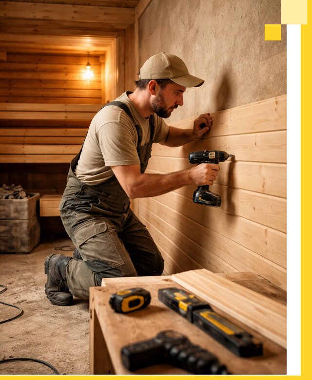 Профессиональная внутренняя отделка бани в Железногорске под ключ