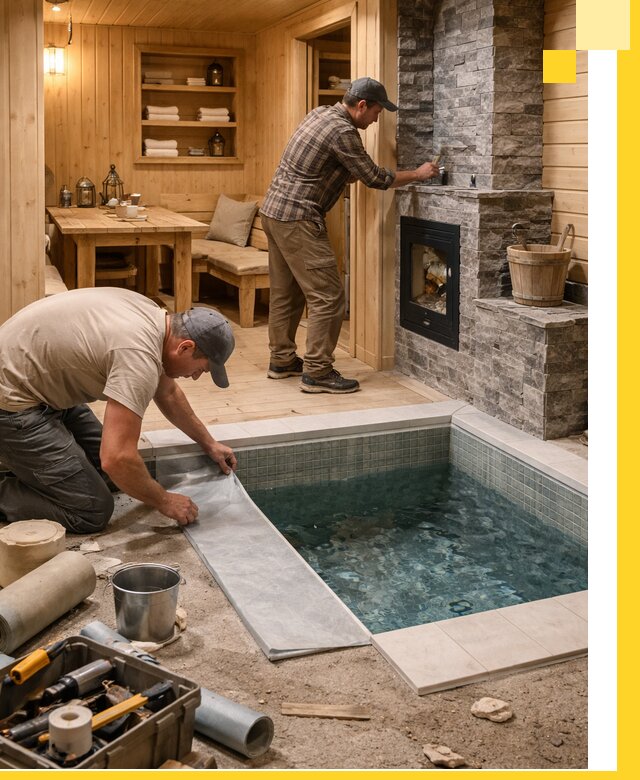 Строительство бань с комнатой отдыха под ключ в Железногорске