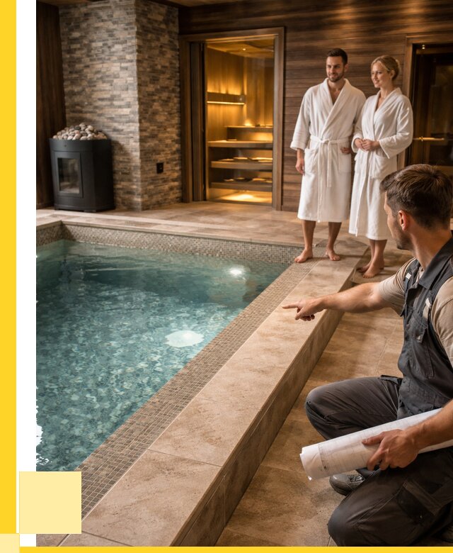 Проект бани с бассейном под ключ в Железногорске от 66437 р. | ЭриданЖлк